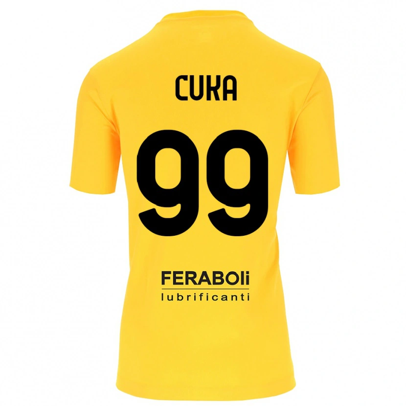 Danxen Bambino Samuel Cuka #99 Maglia Gara Portiere Giallo Nero 2025/26 Maglietta