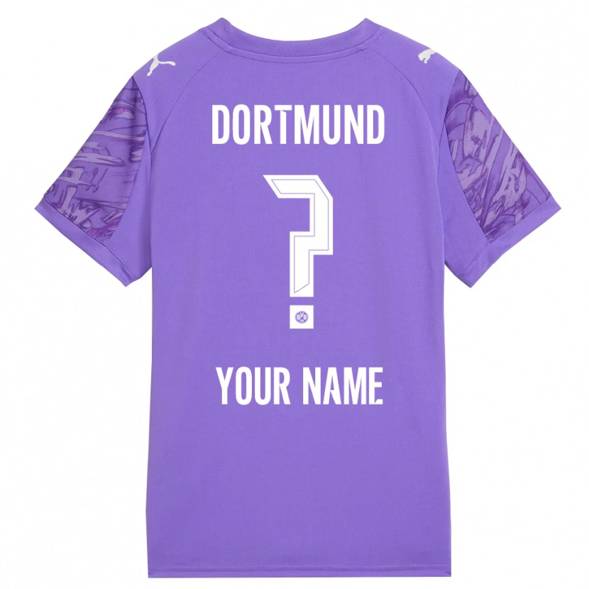 Danxen Bambino Borussia Dortmund Maglia Gara Portiere Lilla Bianco 2025/26 Maglietta