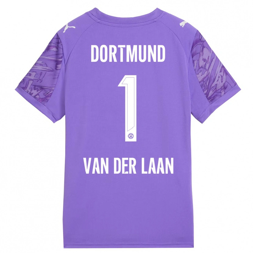 Danxen Bambino Laura Van Der Laan #1 Maglia Gara Portiere Lilla Bianco 2025/26 Maglietta