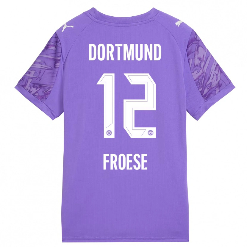 Danxen Bambino Julien Froese #12 Maglia Gara Portiere Lilla Bianco 2025/26 Maglietta
