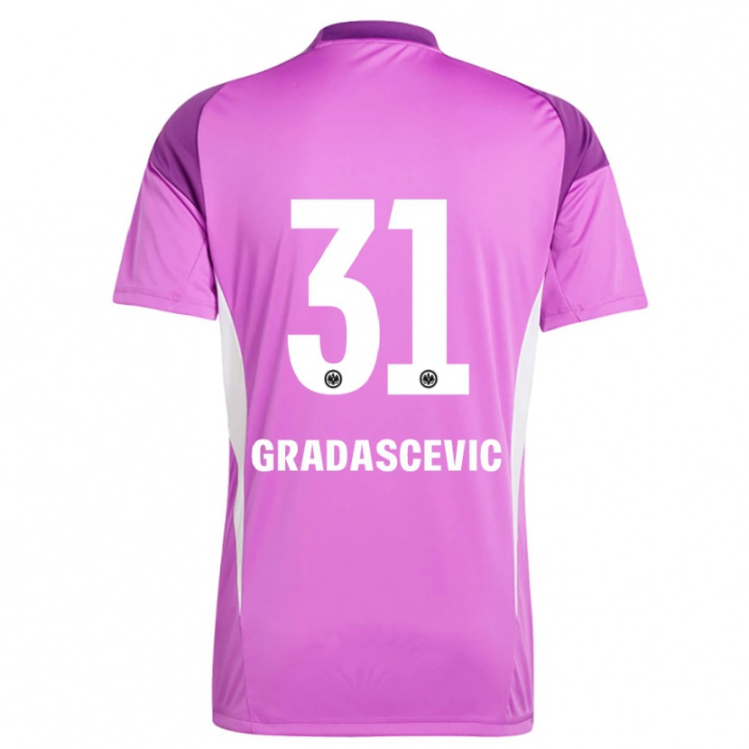 Danxen Bambino Meris Gradascevic #31 Maglia Gara Portiere Lilla Bianco 2025/26 Maglietta