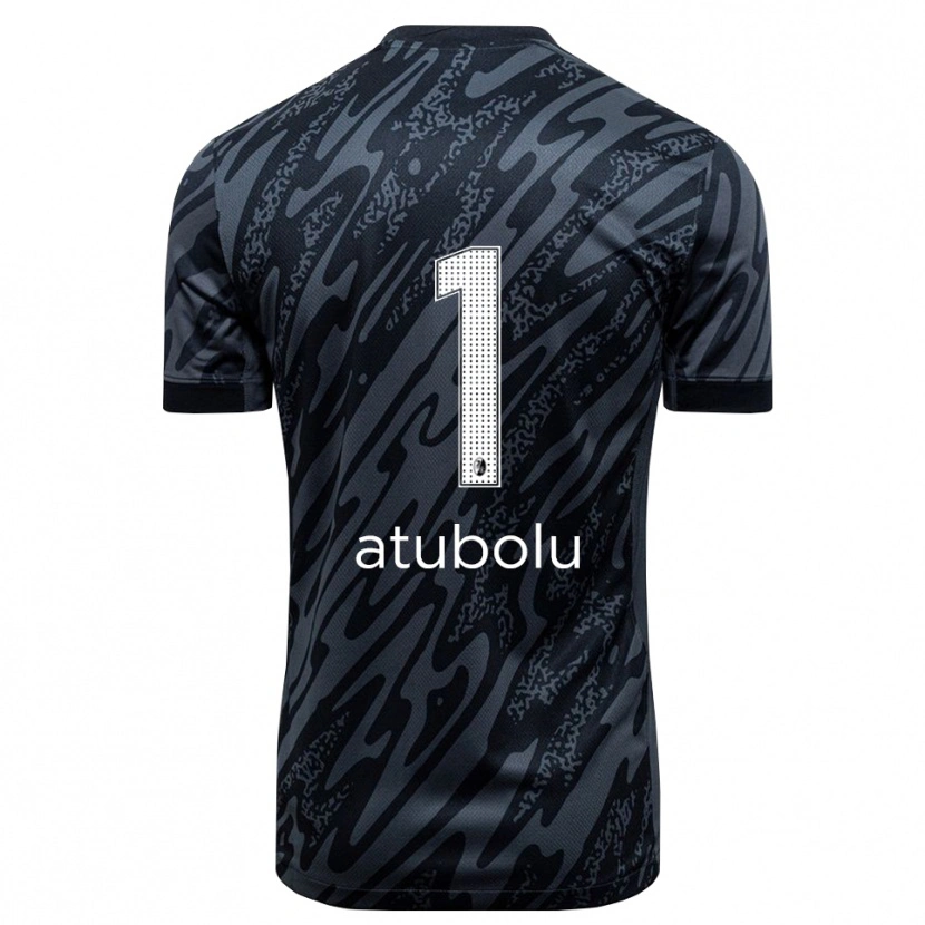 Danxen Bambino Noah Atubolu #1 Maglia Gara Portiere Nero Bianco 2025/26 Maglietta
