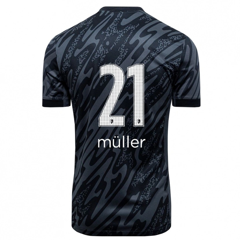Danxen Bambino Florian Müller #21 Maglia Gara Portiere Nero Bianco 2025/26 Maglietta