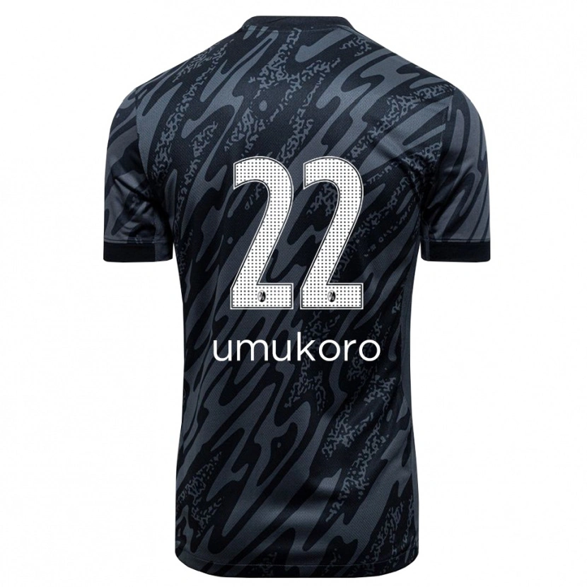Danxen Bambino Jayden Umukoro #22 Maglia Gara Portiere Nero Bianco 2025/26 Maglietta