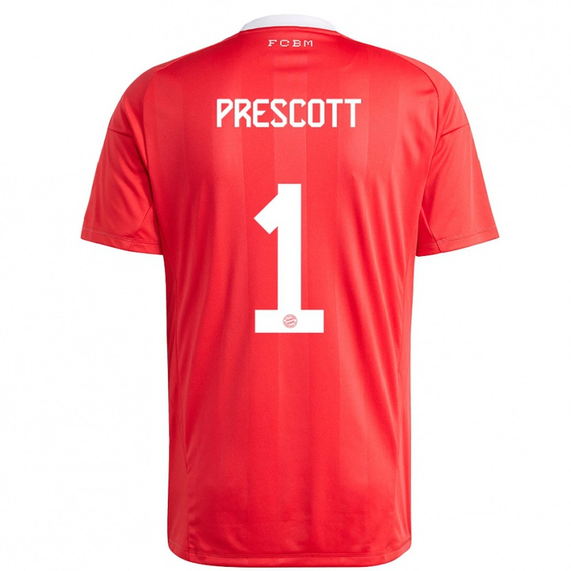 Danxen Bambino Leonard Prescott #1 Maglia Gara Portiere Rosso Bianco 2025/26 Maglietta