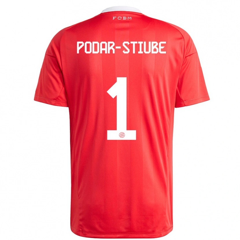 Danxen Bambino David Podar-Stiube #1 Maglia Gara Portiere Rosso Bianco 2025/26 Maglietta