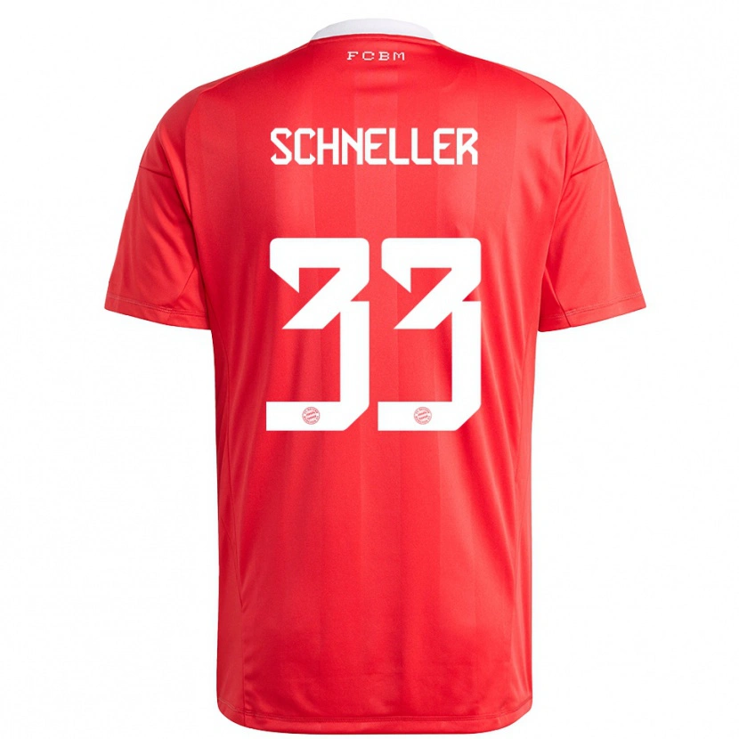 Danxen Bambino Lukas Schneller #33 Maglia Gara Portiere Rosso Bianco 2025/26 Maglietta