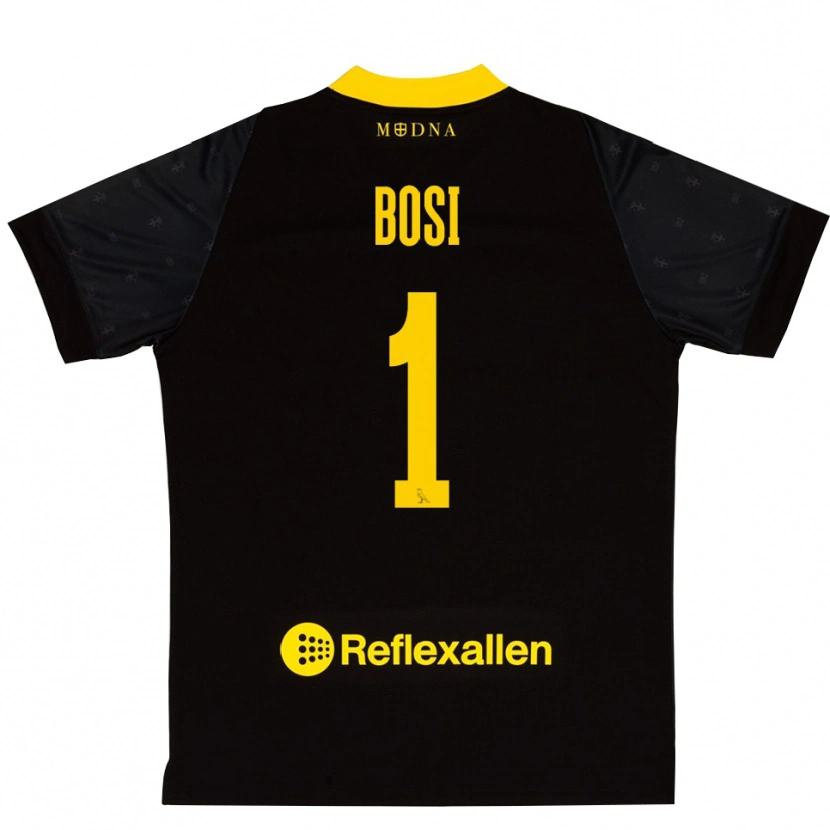 Danxen Bambino Matteo Bosi #1 Maglia Gara Portiere Giallo Nero 2025/26 Maglietta