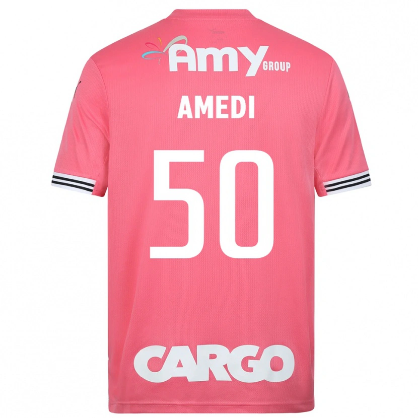 Danxen Bambino Roie Amedi #50 Maglia Gara Portiere Bianco Rosa 2025/26 Maglietta