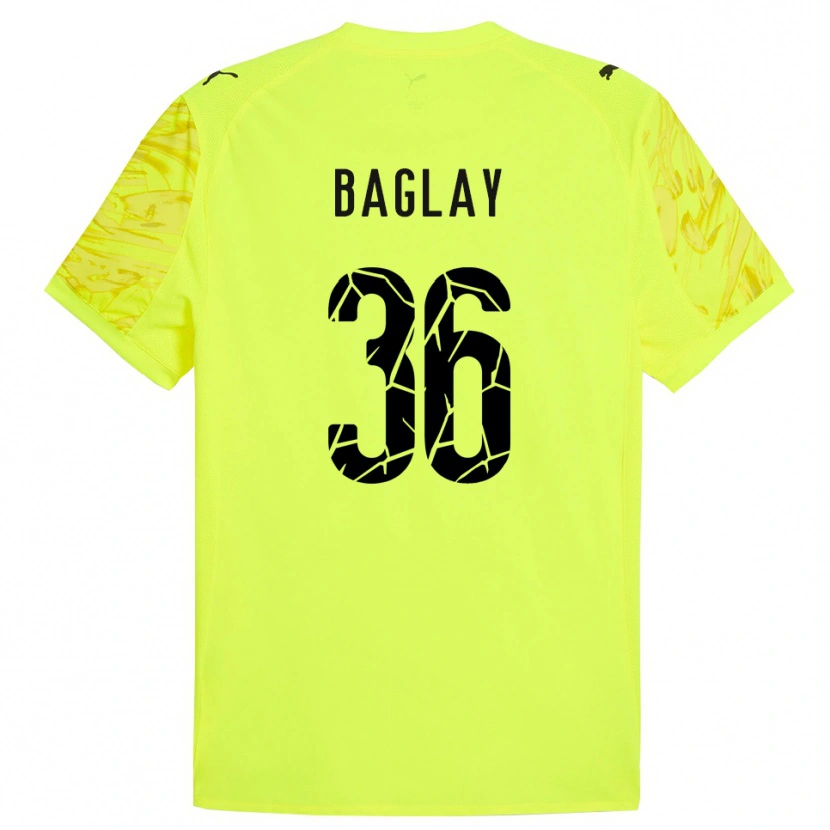Danxen Bambino Rostyslav Baglay #36 Maglia Gara Portiere Verde Giallo 2025/26 Maglietta