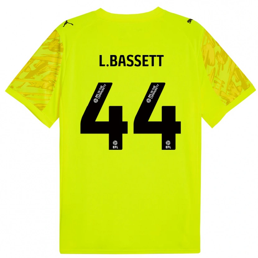 Danxen Uomo Louis Bassett #44 Maglia Gara Portiere Verde Fluo Nero 2025/26 Maglietta