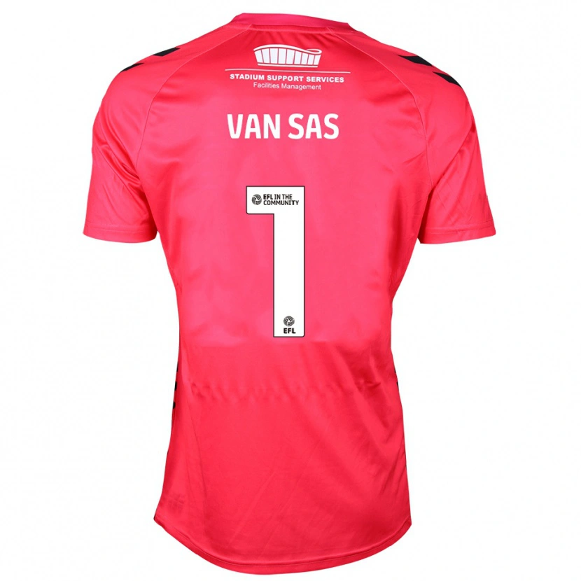 Danxen Uomo Mikki van Sas #1 Maglia Gara Portiere Bianco Rosso 2025/26 Maglietta