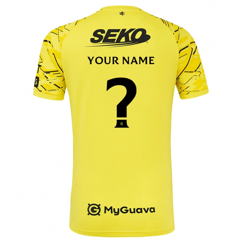 Danxen Uomo Rangers FC Maglia Gara Portiere Nero Giallo 2025/26 Maglietta
