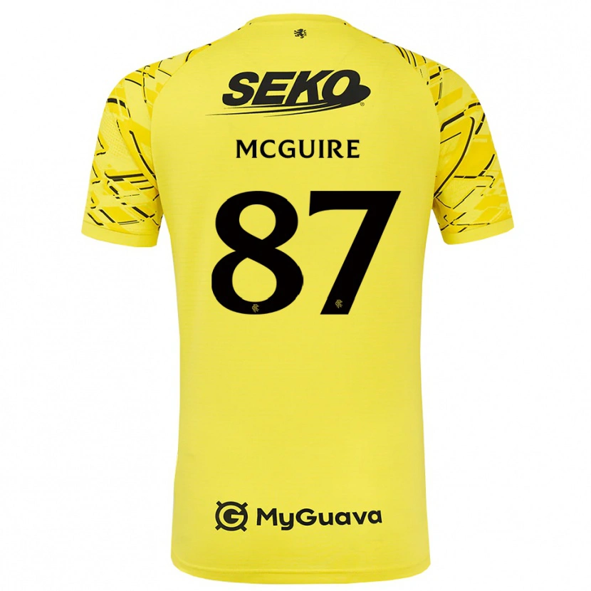 Danxen Uomo Rydnn McGuire #87 Maglia Gara Portiere Nero Giallo 2025/26 Maglietta