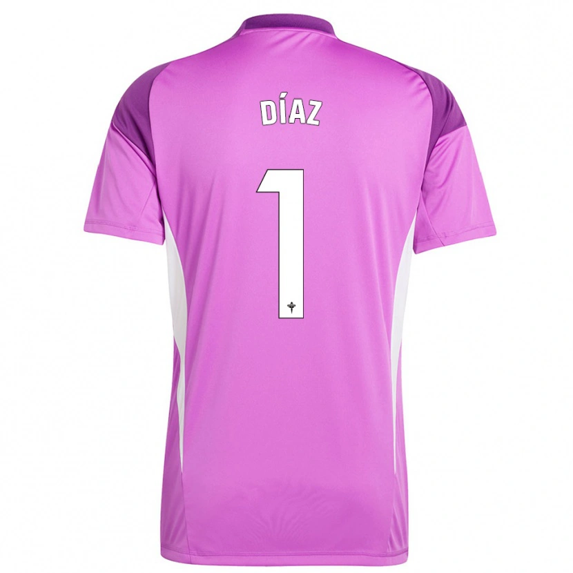 Danxen Uomo Lucas Díaz #1 Maglia Gara Portiere Bianco Viola 2025/26 Maglietta