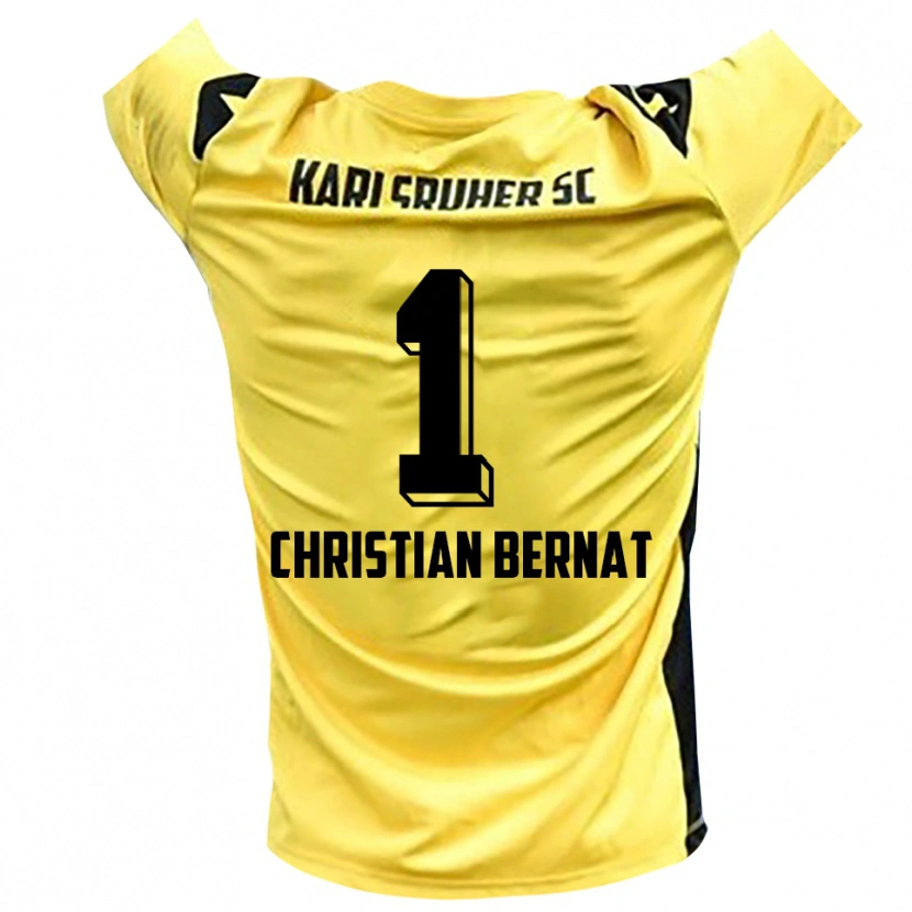 Danxen Uomo Hans Christian Bernat #1 Maglia Gara Portiere Giallo Nero 2025/26 Maglietta