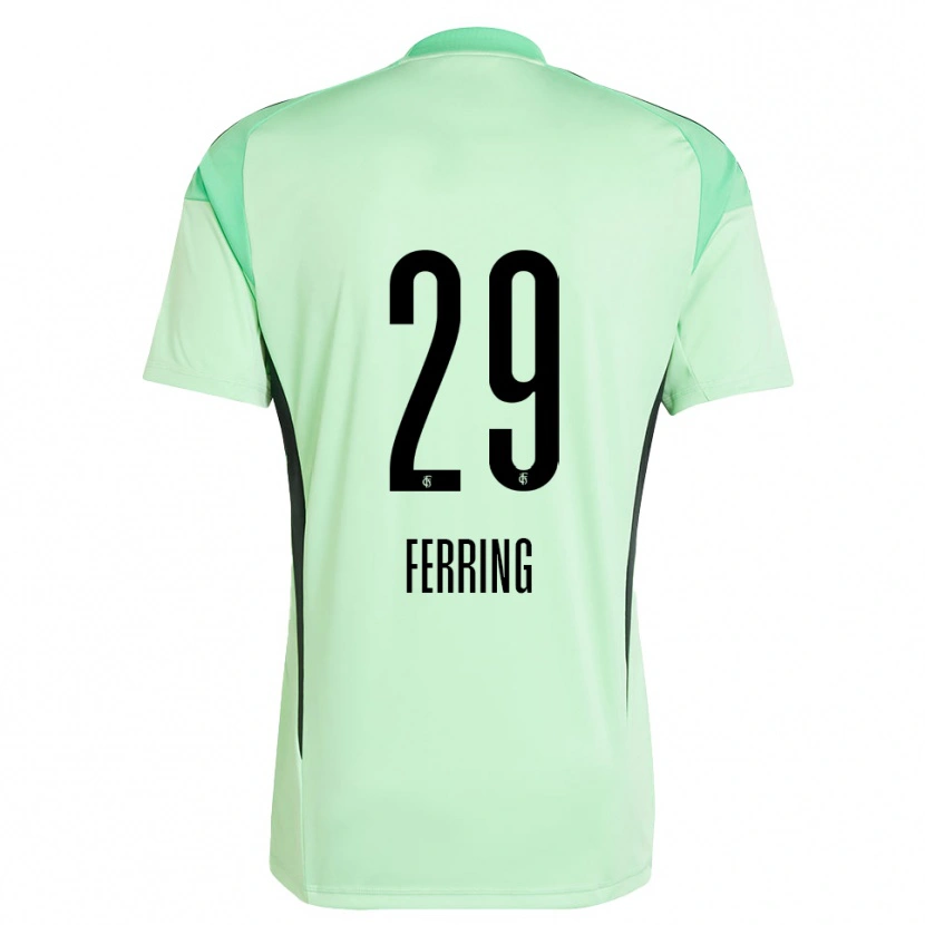 Danxen Uomo Johannes Ferring #29 Maglia Gara Portiere Verde Chiaro Nero 2025/26 Maglietta