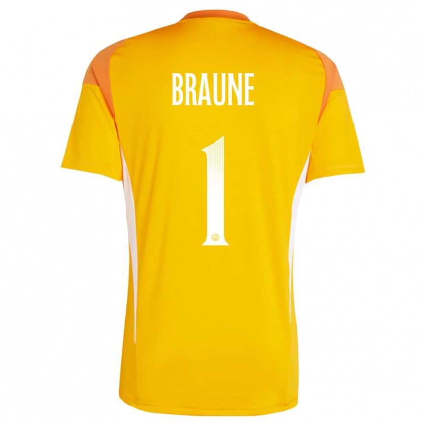 Danxen Uomo Maximilian Braune #1 Maglia Gara Portiere Bianco Arancio 2025/26 Maglietta