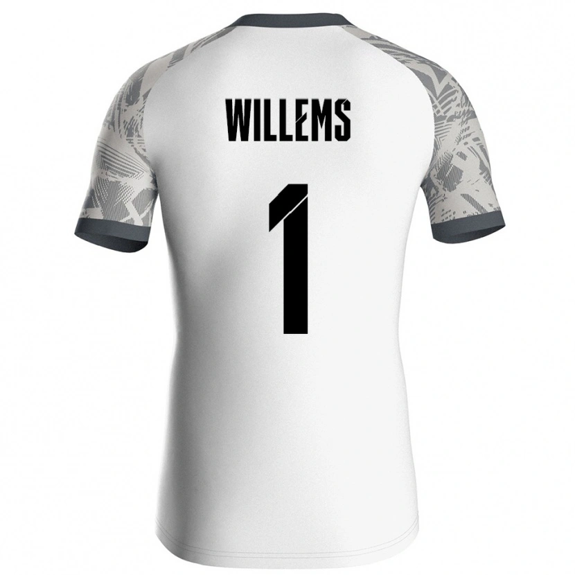 Danxen Uomo Leon Willems #1 Maglia Gara Portiere Bianco Grigio 2025/26 Maglietta