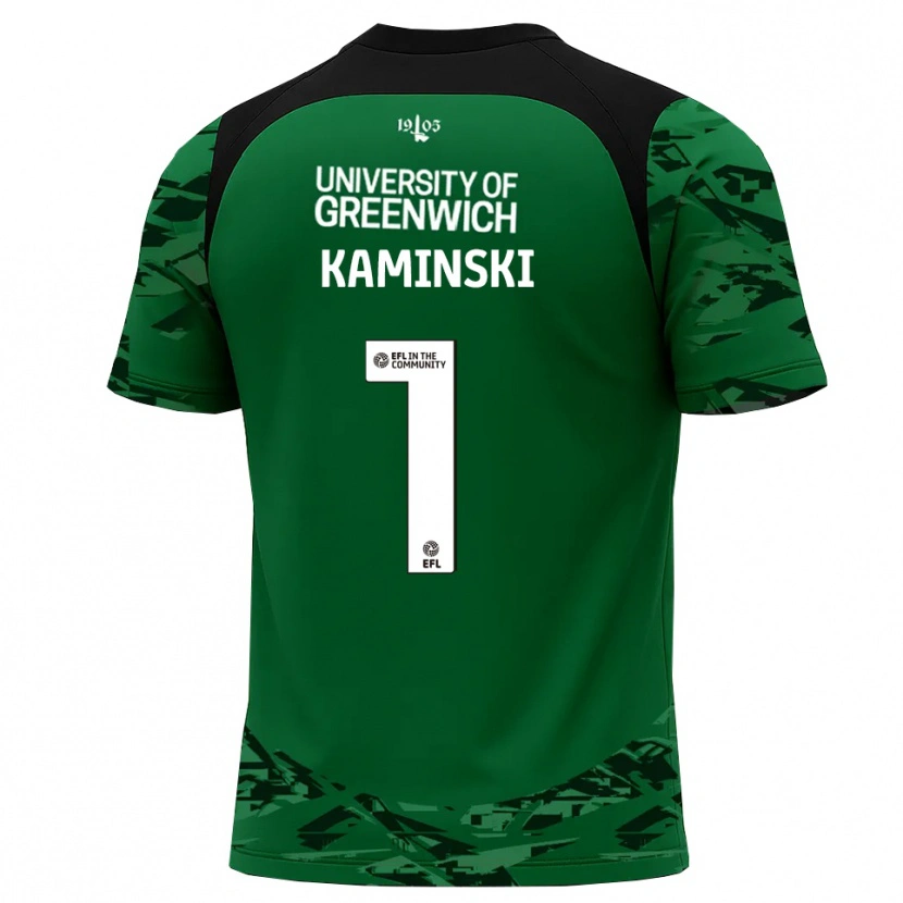 Danxen Uomo Thomas Kaminski #1 Maglia Gara Portiere Verde Nero 2025/26 Maglietta