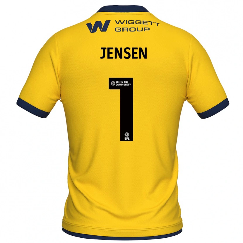 Danxen Uomo Lukas Jensen #1 Maglia Gara Portiere Giallo Nero 2025/26 Maglietta