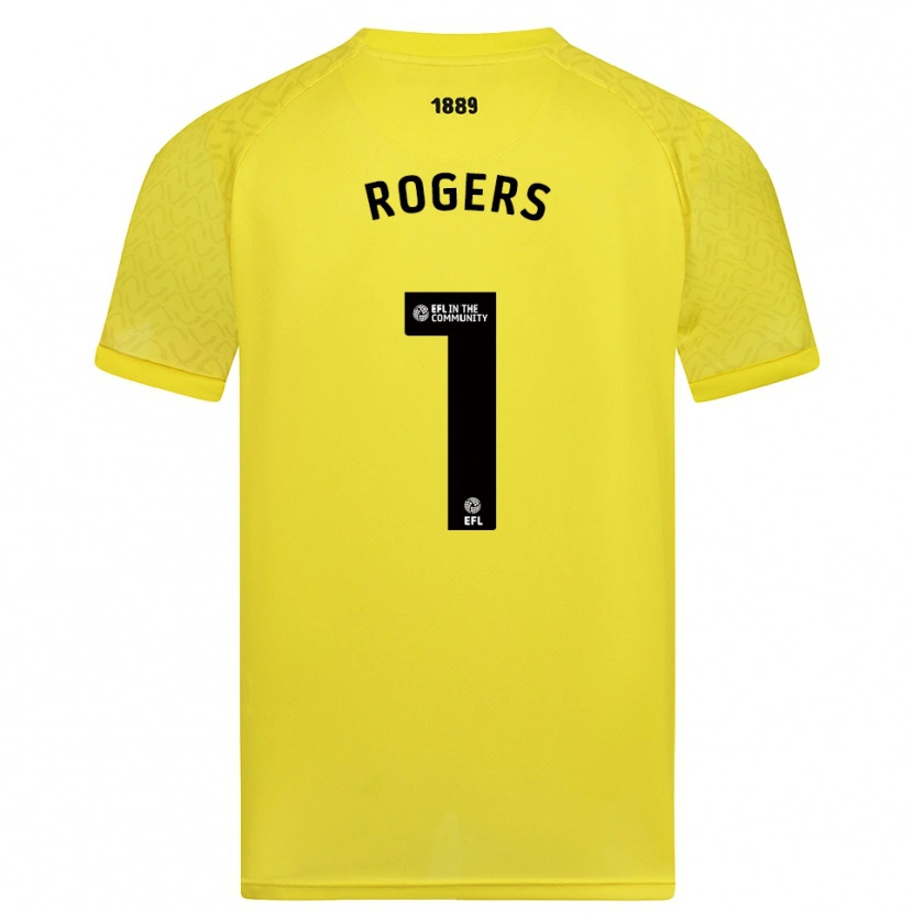 Danxen Uomo Sian Rogers #1 Maglia Gara Portiere Nero Giallo 2025/26 Maglietta