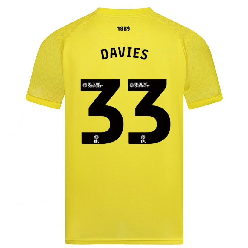 Danxen Uomo Bethan Davies #33 Maglia Gara Portiere Nero Giallo 2025/26 Maglietta
