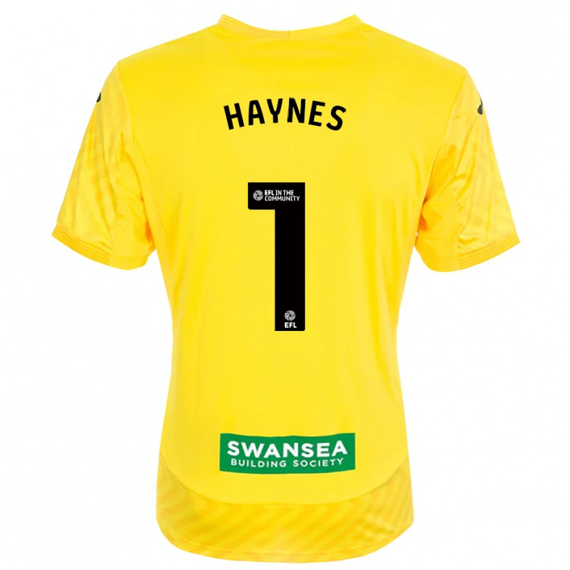 Danxen Uomo Charlie Haynes #1 Maglia Gara Portiere Giallo Nero 2025/26 Maglietta