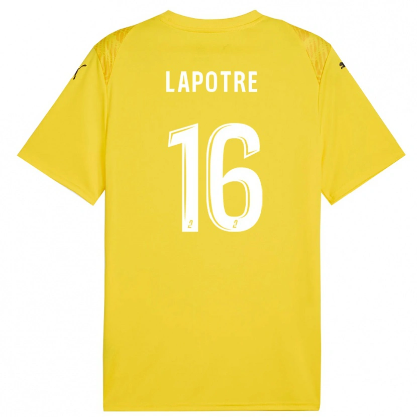 Danxen Uomo Gabriel Lapôtre #16 Maglia Gara Portiere Bianco Giallo 2025/26 Maglietta