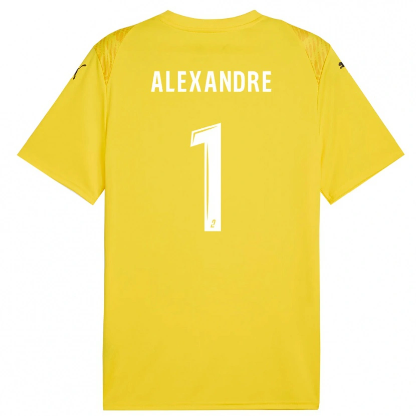 Danxen Uomo Lou Alexandre #1 Maglia Gara Portiere Bianco Giallo 2025/26 Maglietta
