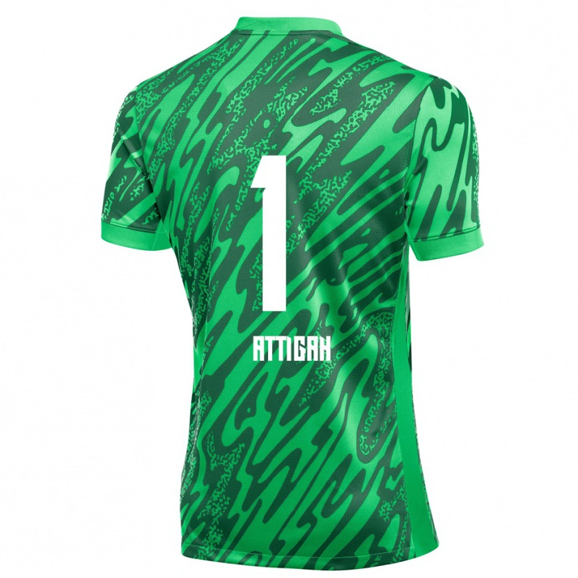 Danxen Uomo Quenten Attigah #1 Maglia Gara Portiere Verde Bianco 2025/26 Maglietta