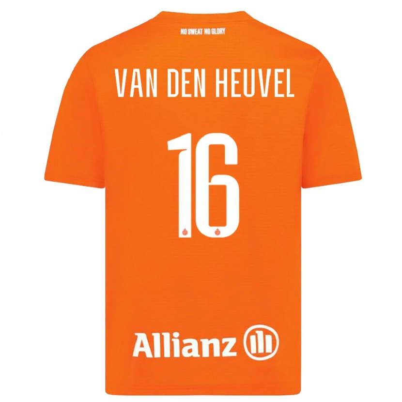 Danxen Uomo Dani van den Heuvel #16 Maglia Gara Portiere Arancio Bianco 2025/26 Maglietta