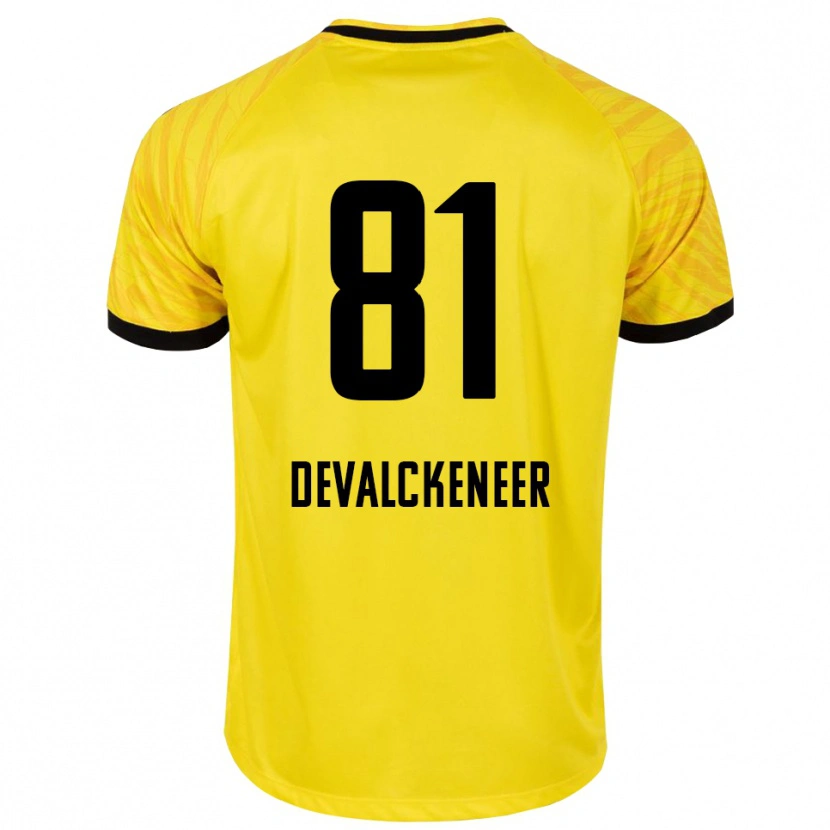 Danxen Uomo Niels Devalckeneer #81 Maglia Gara Portiere Giallo Nero 2025/26 Maglietta