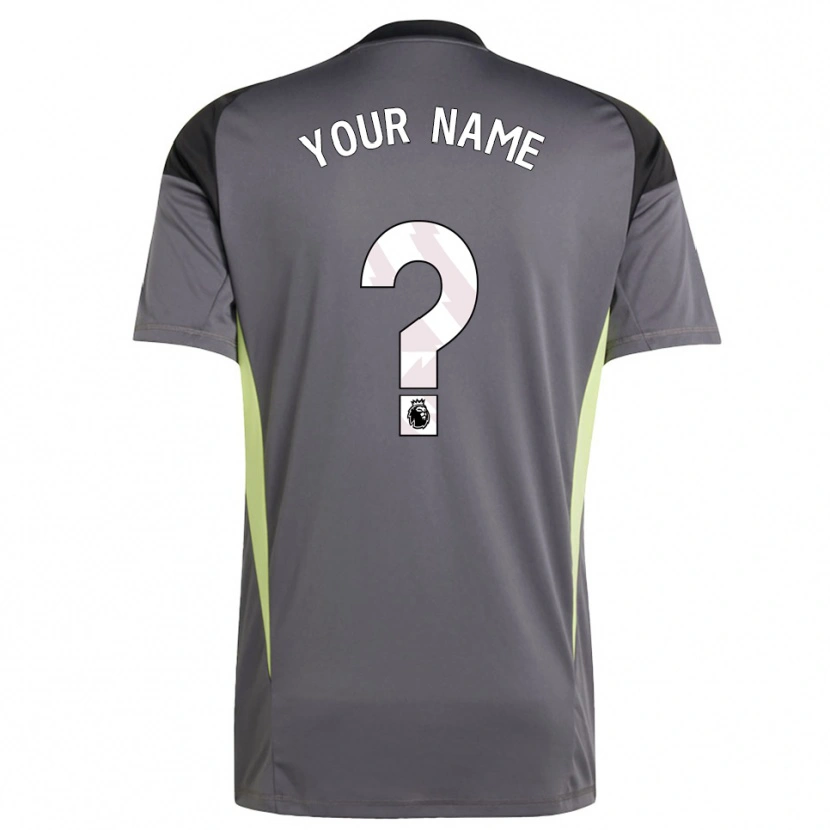 Danxen Uomo Manchester United Maglia Gara Portiere Grigio Scuro Bianco 2025/26 Maglietta
