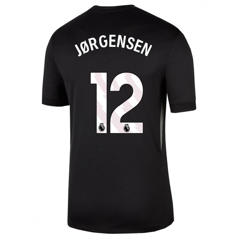 Danxen Uomo Filip Jørgensen #12 Maglia Gara Portiere Bianco Nero 2025/26 Maglietta