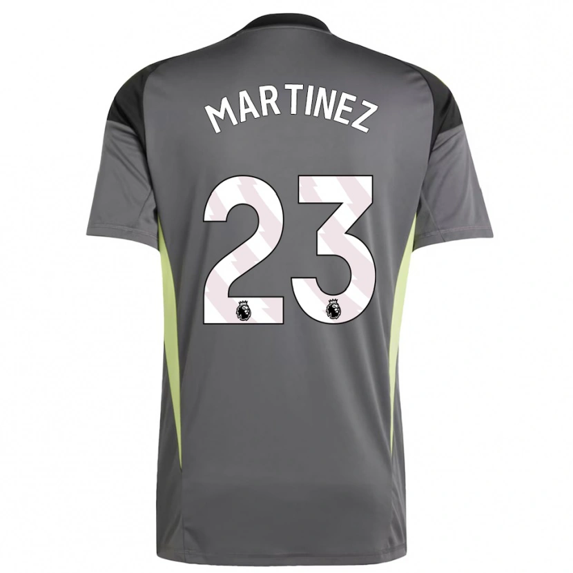 Danxen Uomo Emiliano Martínez #23 Maglia Gara Portiere Grigio Scuro Nero 2025/26 Maglietta