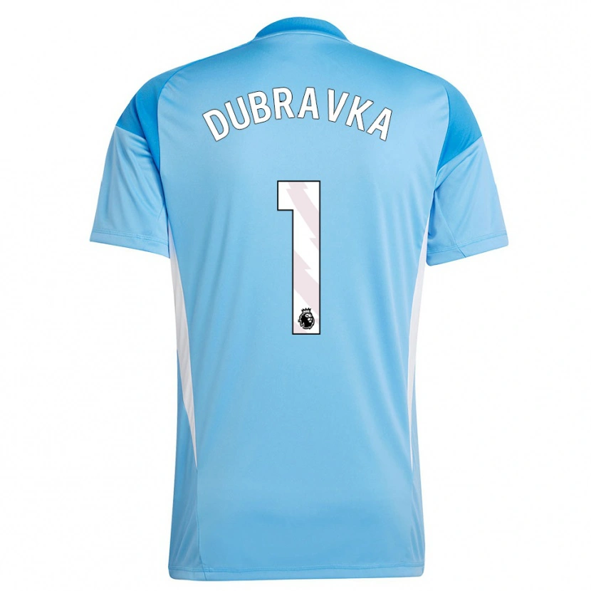 Danxen Uomo Martin Dúbravka #1 Maglia Gara Portiere Bianco Blu 2025/26 Maglietta
