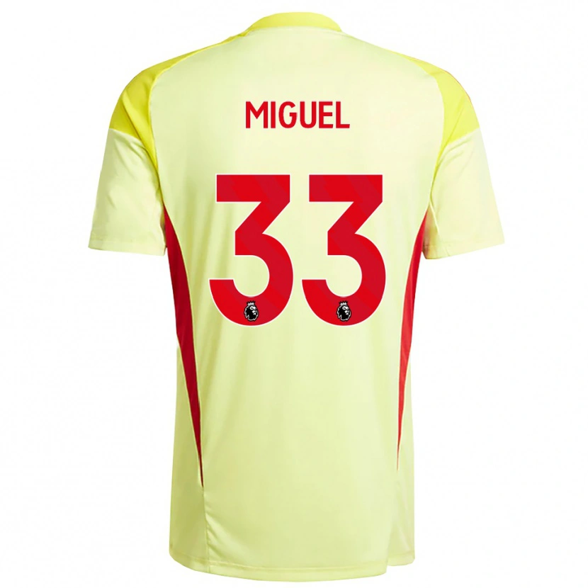 Danxen Uomo Carlos Miguel #33 Maglia Gara Portiere Arancio Giallo Chiaro 2025/26 Maglietta