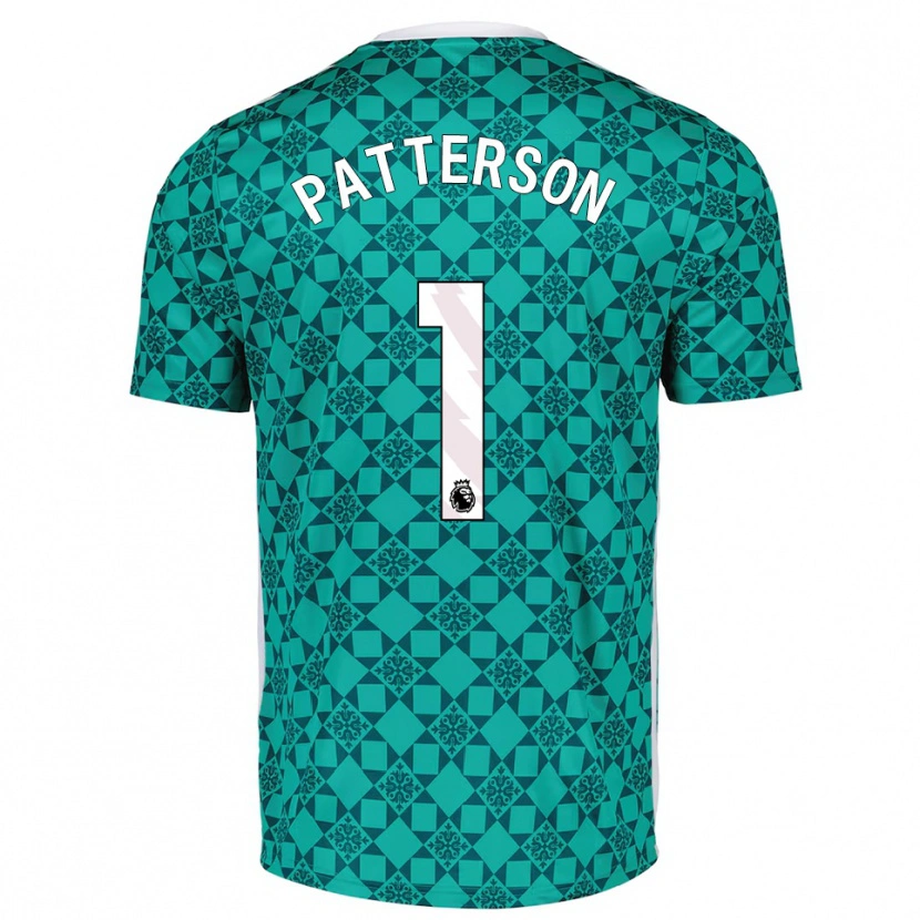 Danxen Uomo Anthony Patterson #1 Maglia Gara Portiere Verde Bianco 2025/26 Maglietta