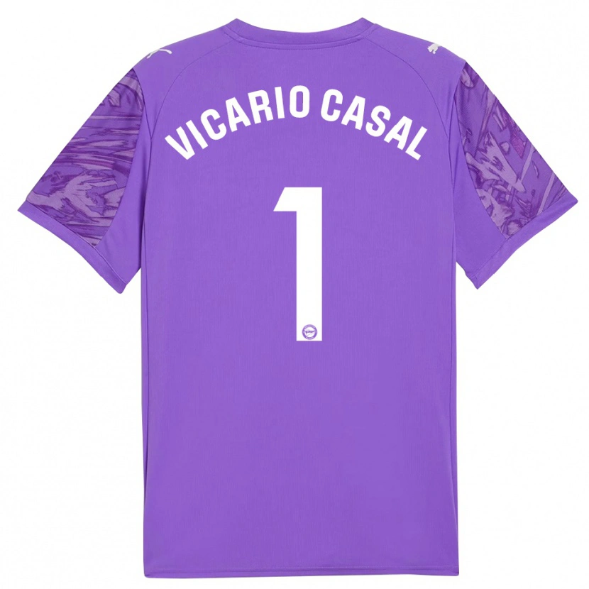 Danxen Uomo Jimena Vicario Casal #1 Maglia Gara Portiere Viola Bianco 2025/26 Maglietta