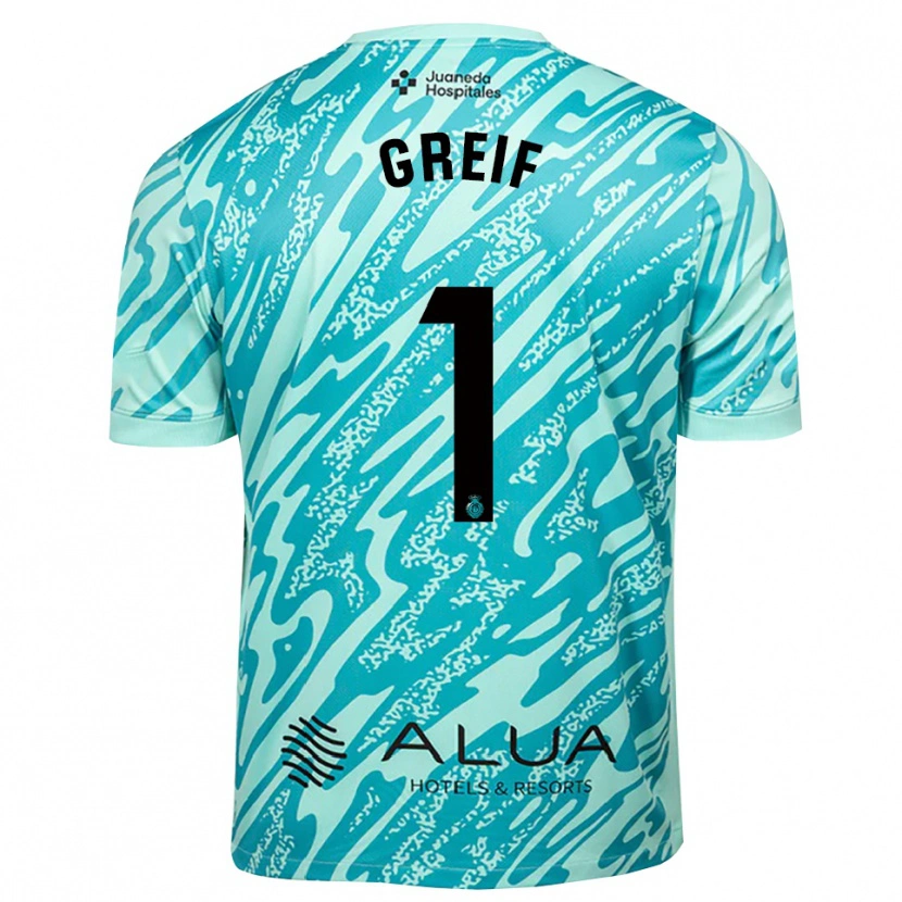 Danxen Uomo Dominik Greif #1 Maglia Gara Portiere Ciano Nero 2025/26 Maglietta