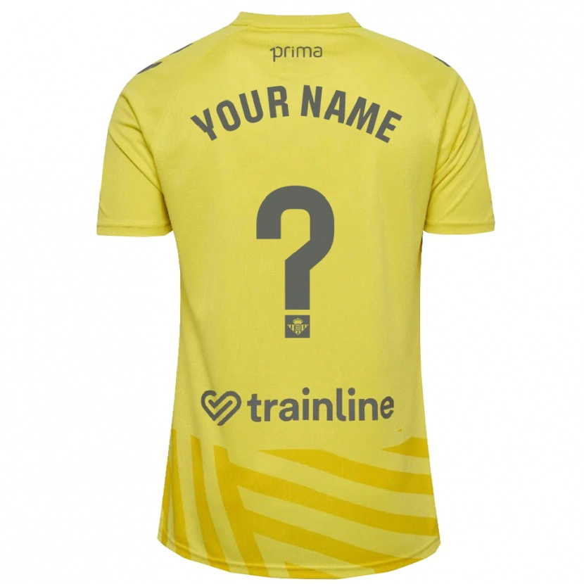 Danxen Uomo Real Betis Balompie Maglia Gara Portiere Giallo Grigio 2025/26 Maglietta