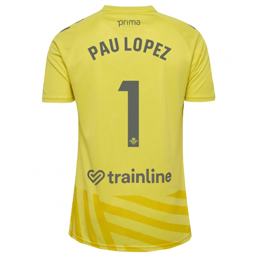 Danxen Uomo Pau López #1 Maglia Gara Portiere Giallo Grigio 2025/26 Maglietta