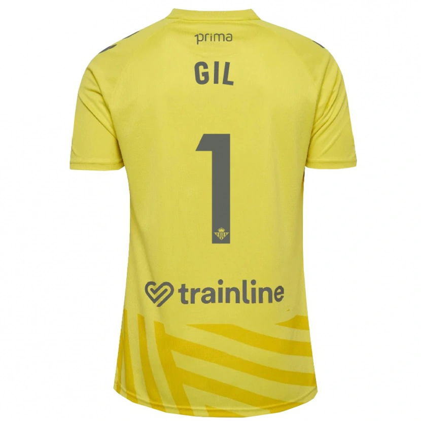 Danxen Uomo Noelia Gil #1 Maglia Gara Portiere Giallo Grigio 2025/26 Maglietta
