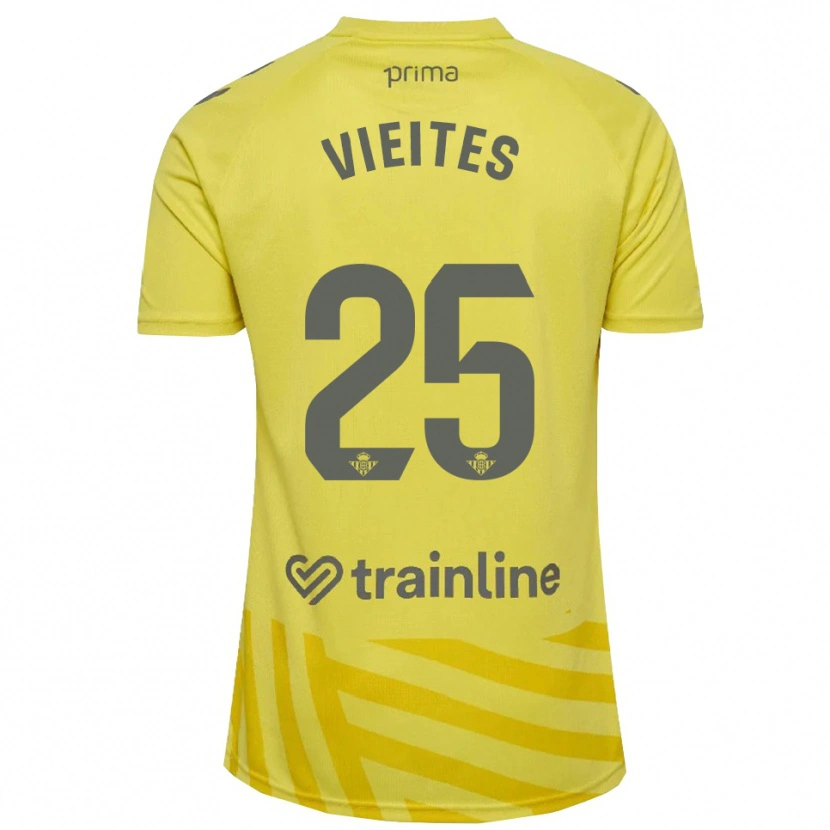 Danxen Uomo Fran Vieites #25 Maglia Gara Portiere Giallo Grigio 2025/26 Maglietta