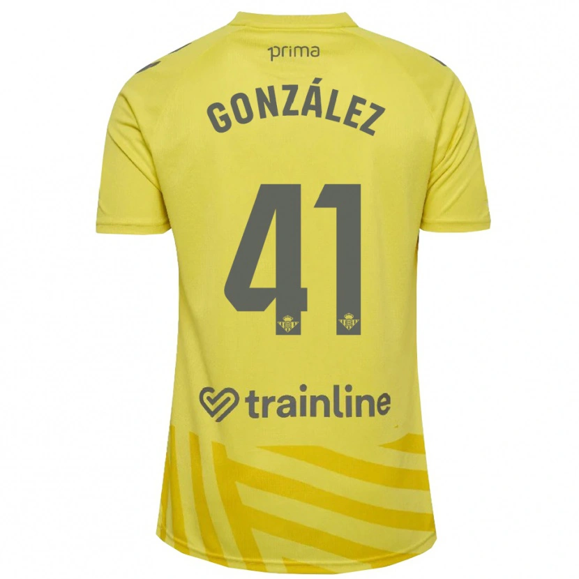 Danxen Uomo Manu González #41 Maglia Gara Portiere Giallo Grigio 2025/26 Maglietta