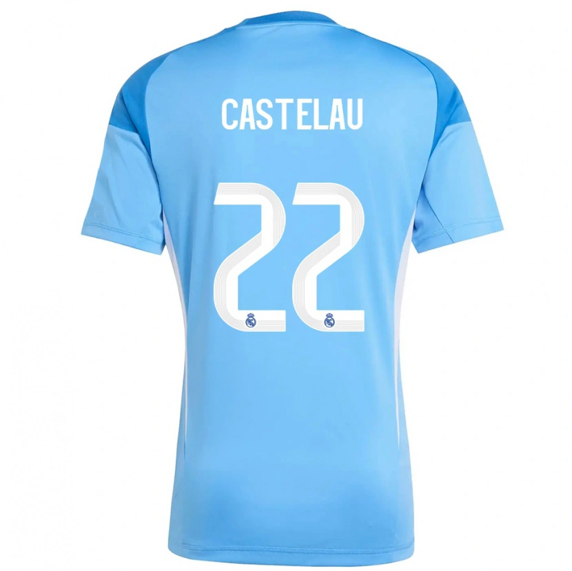 Danxen Uomo Alber Castelau #22 Maglia Gara Portiere Azzurro Bianco 2025/26 Maglietta