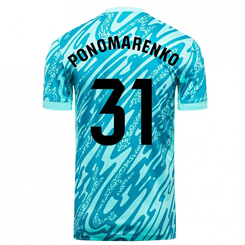 Danxen Uomo Borys Ponomarenko #31 Maglia Gara Portiere Azzurro Bianco 2025/26 Maglietta