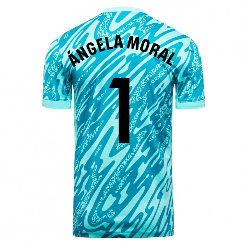 Danxen Uomo Ángela Moral Ferrer #1 Maglia Gara Portiere Azzurro Bianco 2025/26 Maglietta