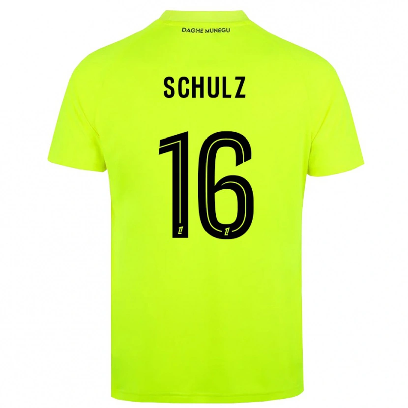 Danxen Uomo Ethan Schulz #16 Maglia Gara Portiere Verde Fluorescente Nero 2025/26 Maglietta